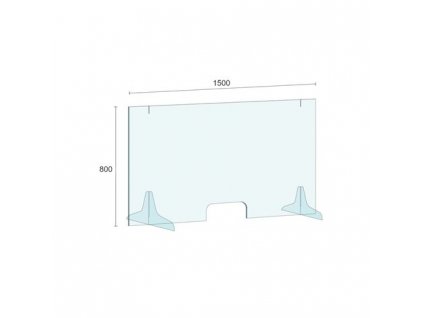Ochranná přepážka GRANDE (stojací) 1500 x 800 mm