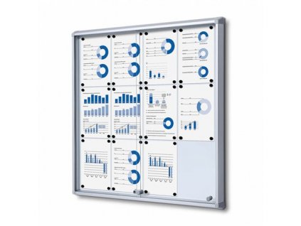Uzamykatelná vitrína s posuvnými dveřmi - protipožární, 12 x A4