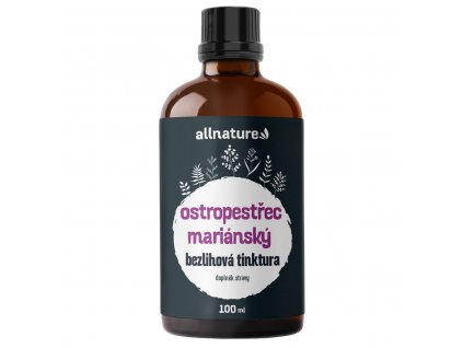 Allnature Ostropestřec bezlihová tinktura, 100 ml