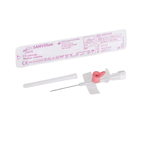 ZARYS International Group SANVIflon I.V. kanyla s portem, G 14 x 1 3/4, 2mmx45mm, 305 ml/min, sterilní, oranžová, 100ks