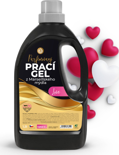 Nanolab Prací gel z Marseillského mýdla Love, 1,5 l, 40 PD