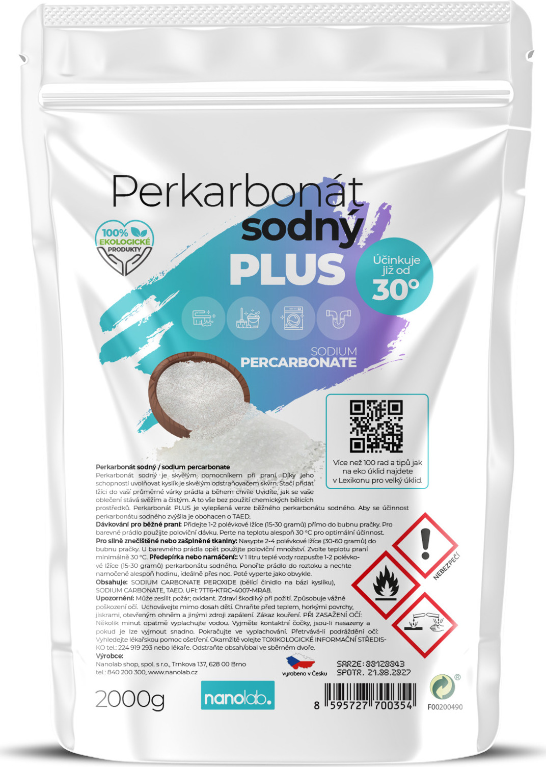 Nanolab Perkarbonát sodný PLUS Balení: 2 kg