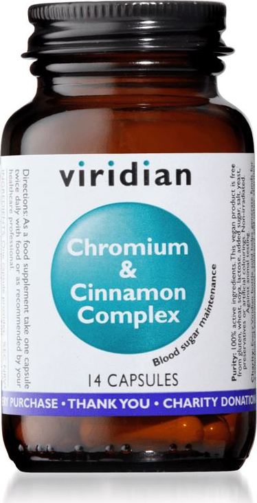 Viridian Nutrition Viridian Chromium & Cinamon Complex, 14 ks Varianta: Chromium and Cinamon Complex 14 kapslí (7 Day Sugar Detox)