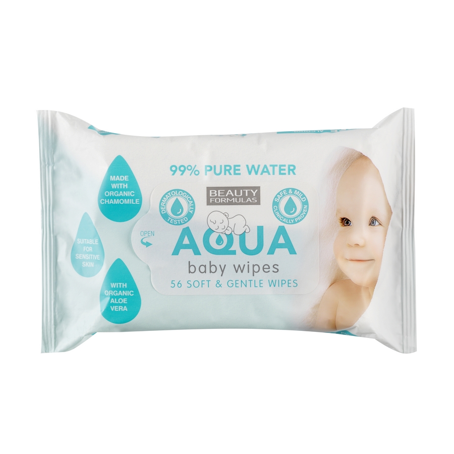 BEAUTY FORMULAS Dětské vlhčené ubrousky, 56 ks