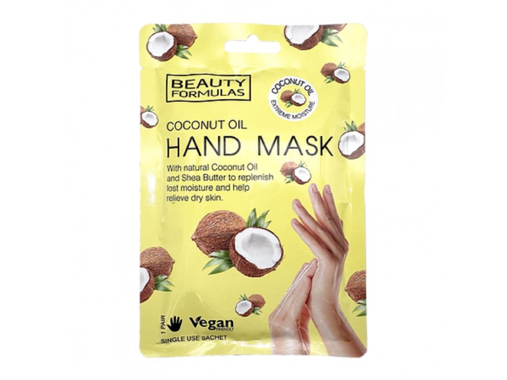 Beauty Formulas Maska na ruce s kokosovým olejem, 1 pár