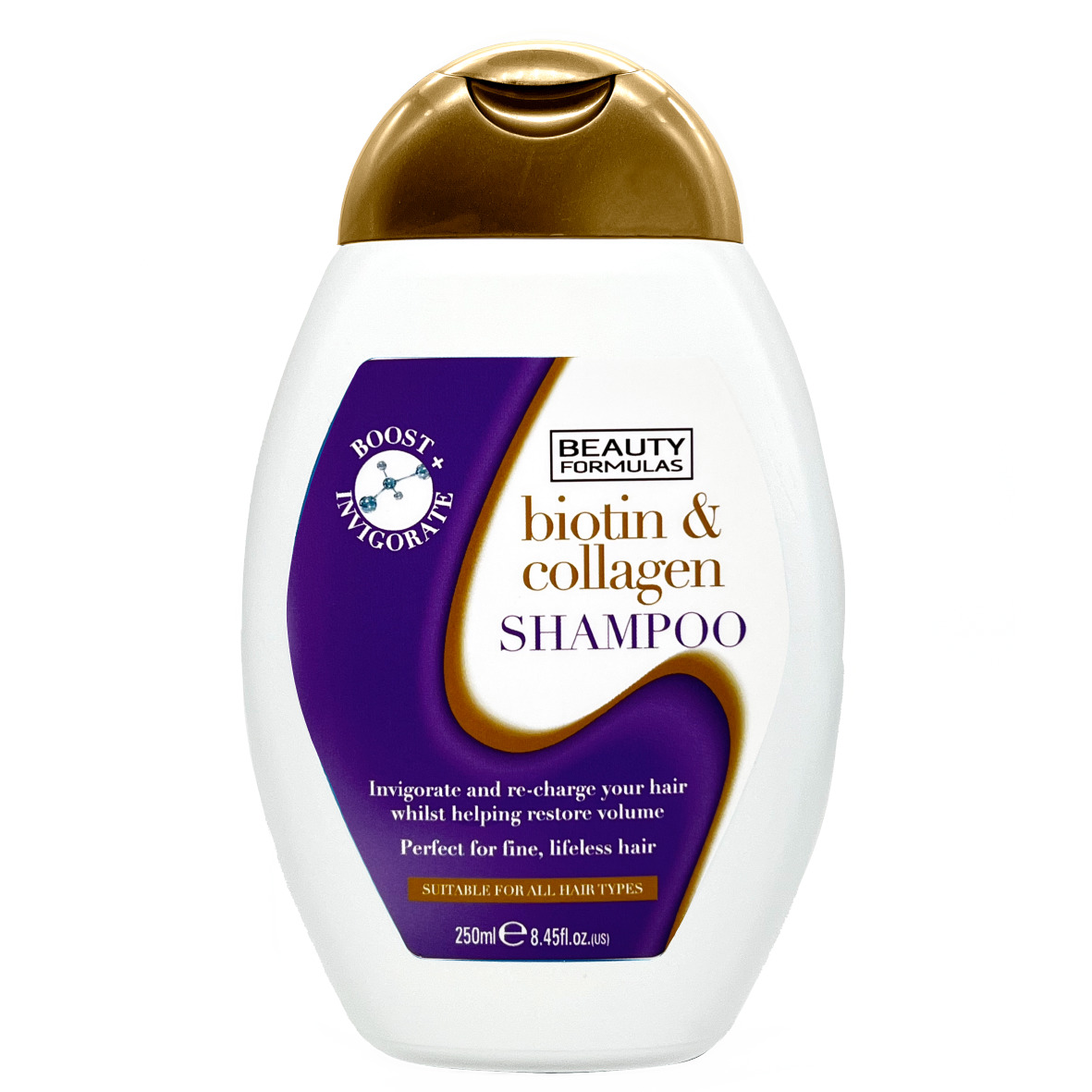 Beauty Formulas Šampón s biotinem a kolagenem pro jemné unavené vlasy, 250ml