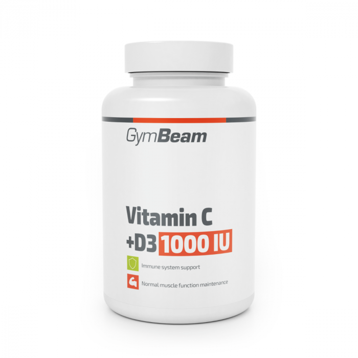 GymBeam Vitamín C + D3 1000 IU, 90 kaps.