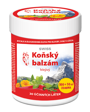 Koňský balzám SWISS hřejivý, 500 + 50 ml