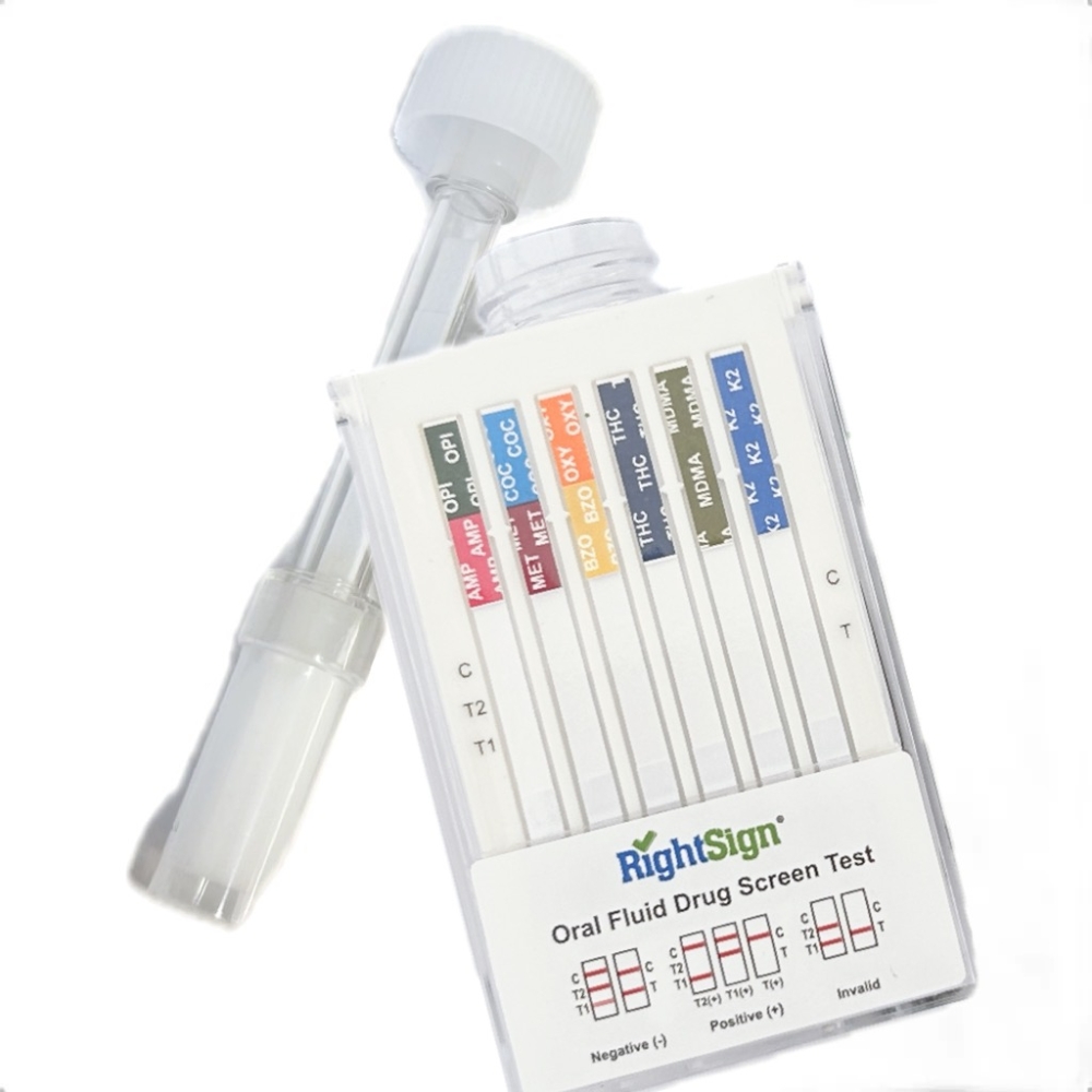 RightSign 1x Profesionální multitest na 9 drog ze slin (AMP, OPI, MET, COC, BZO, OXY, THC, MDMA, K2)