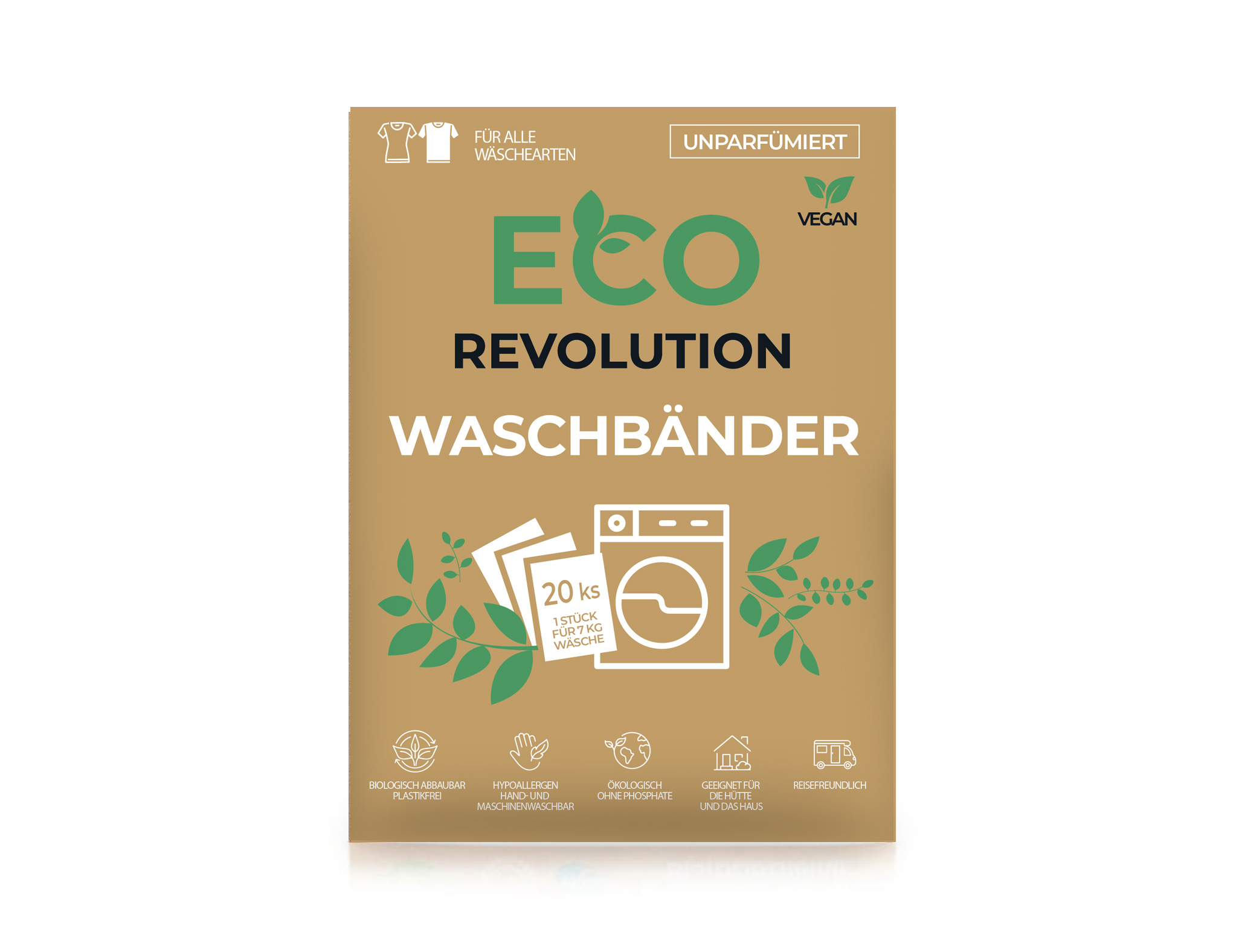 Ecorevolution waschbänder, Unparfümiert, 20 stück