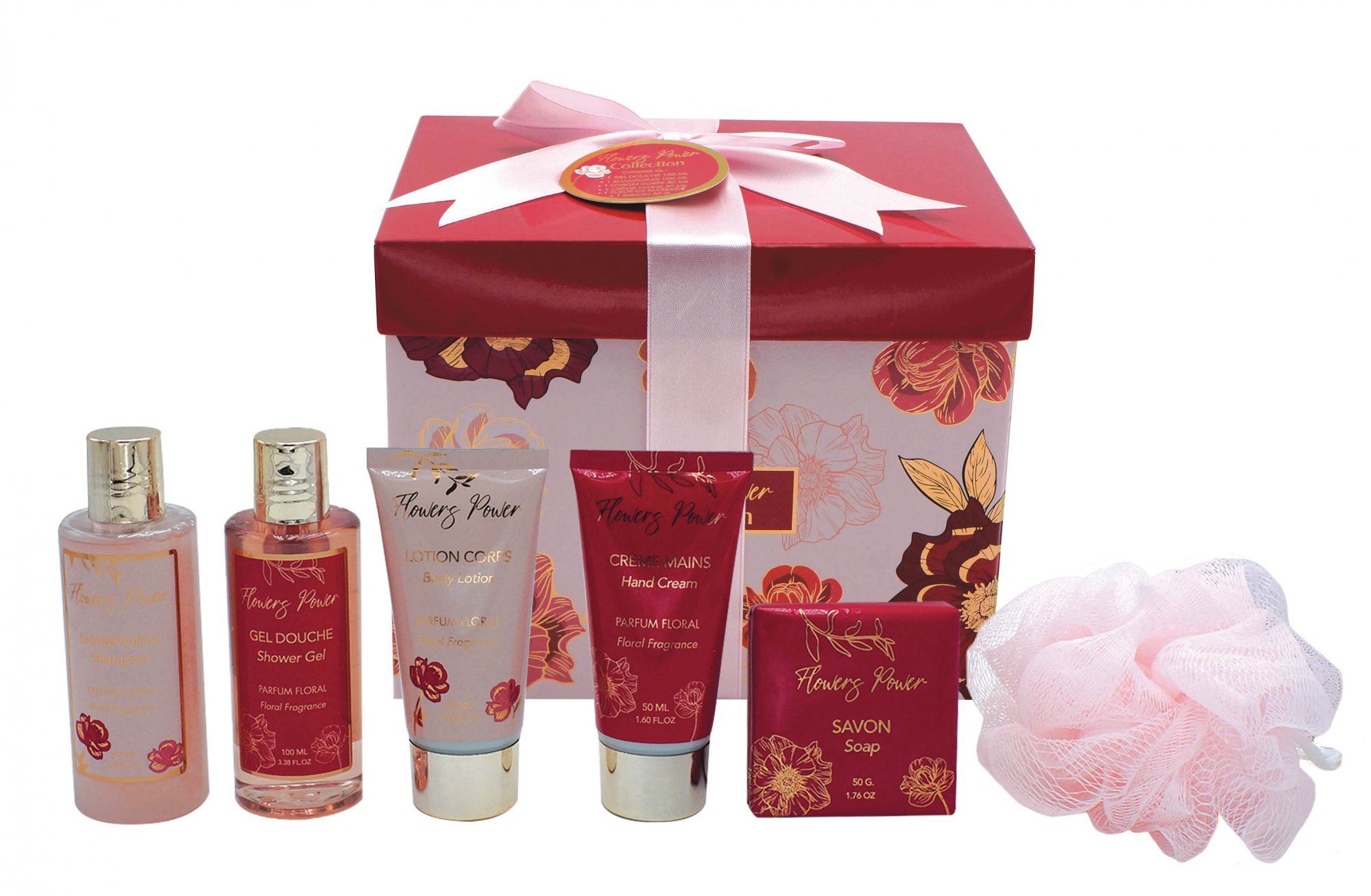 ParisAx Koupelová sada "Flower Power", 6 ks