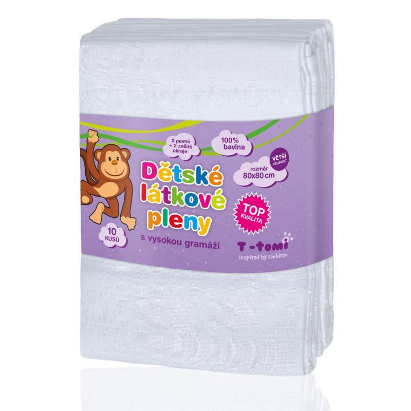 T-TOMI TETRA pleny HIGH QUALITY, bílá, 80x80, 10ks