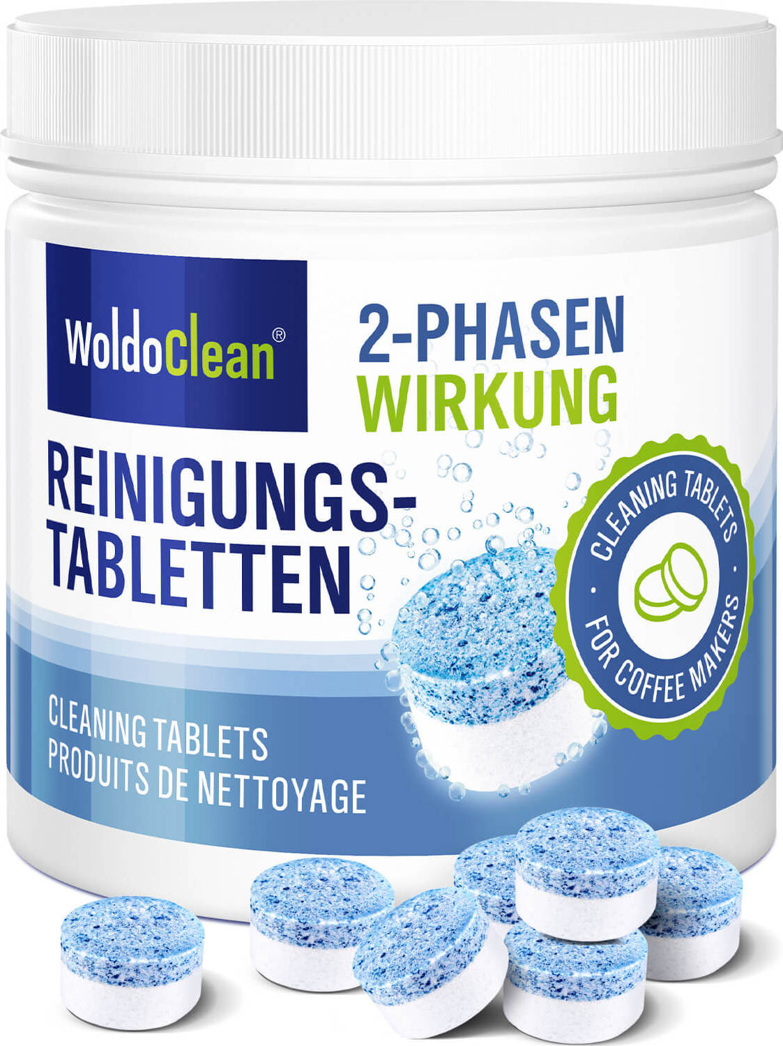 WoldoHealth® WoldoClean Dvoufázové čistící tablety pro kávovary, 25ks
