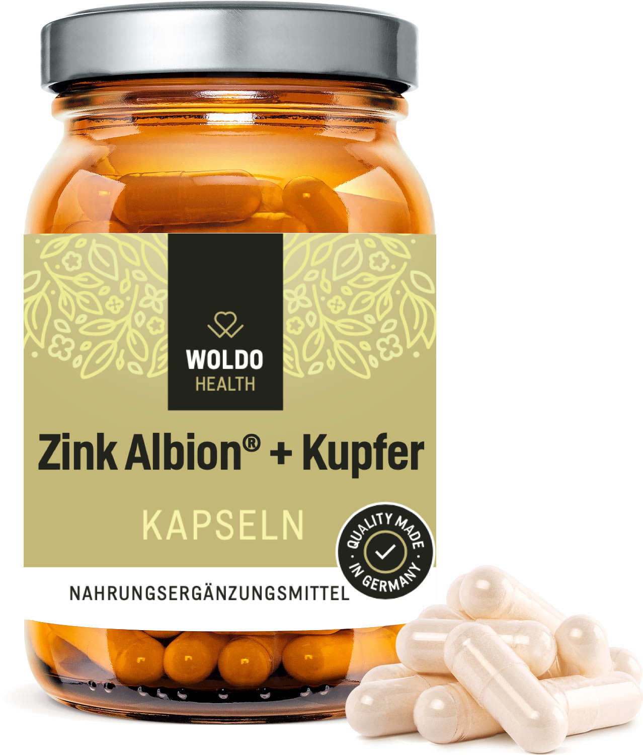WoldoHealth® WoldoHealth Zinek s mědí, 90 kapslí