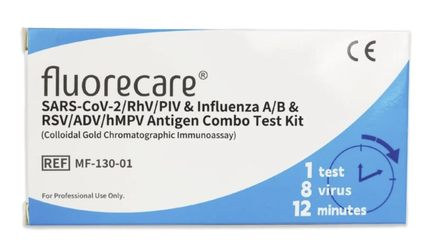 1x  FluoreCare 8v1 Chřipka A+B/SARS-CoV-2/PIV/hMPV/RhV/Adeno/RSV/ multitest