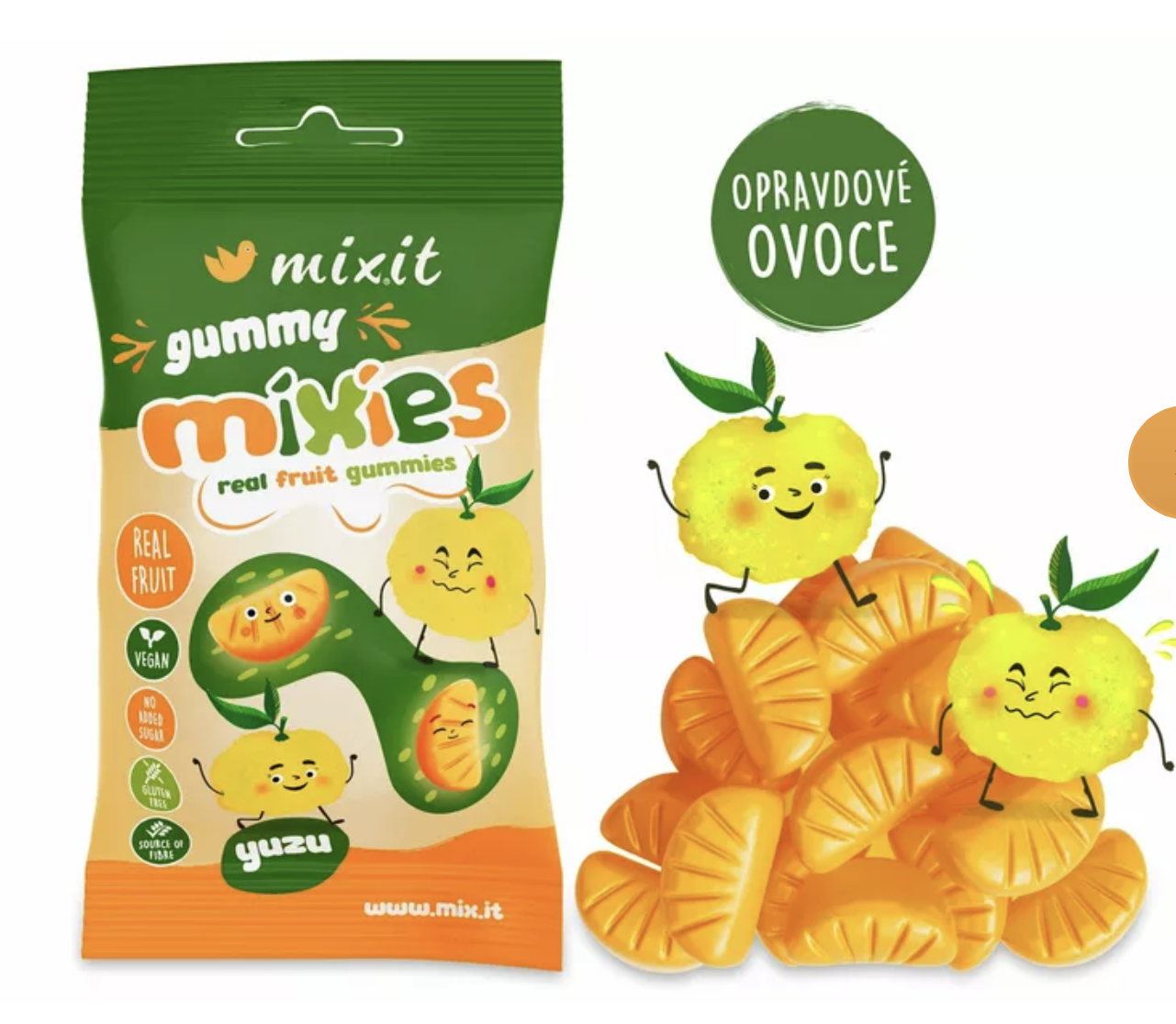 Mixit Ovocné Mixies - Yuzu - přírodní želé bonbóny, 35 g