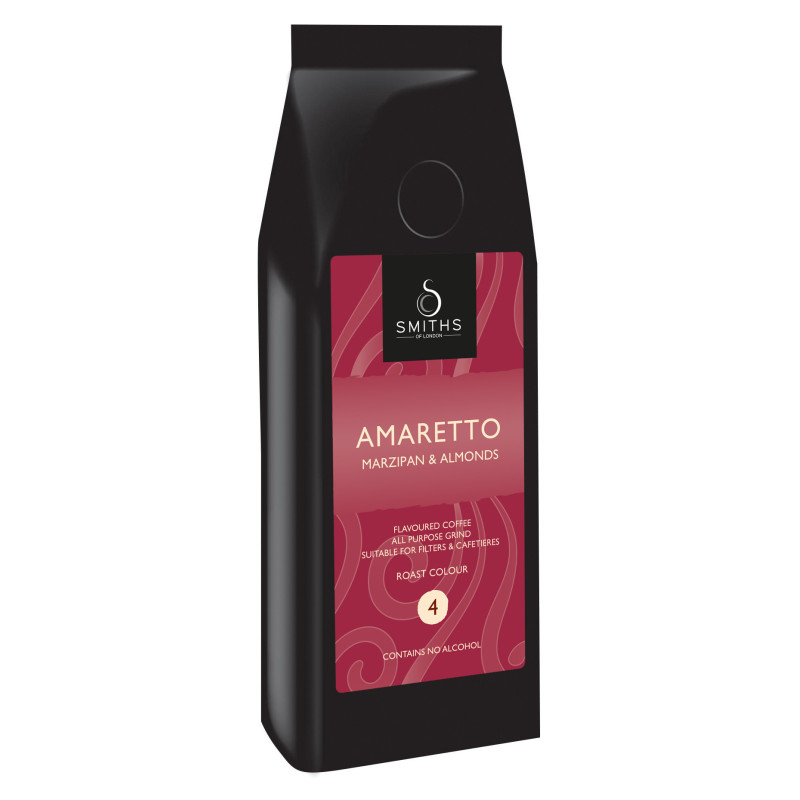 Smiths of London Zrnková káva ochucená Amaretto, 227g