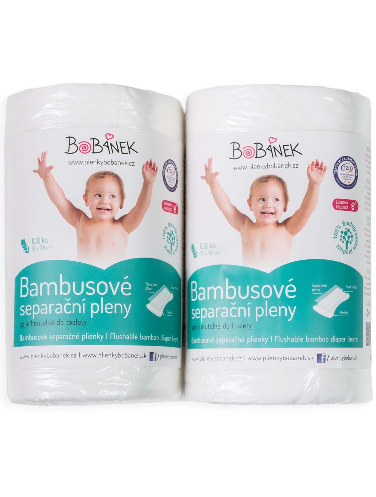 Bobánek Bambusové separační pleny duopack - 2x100ks