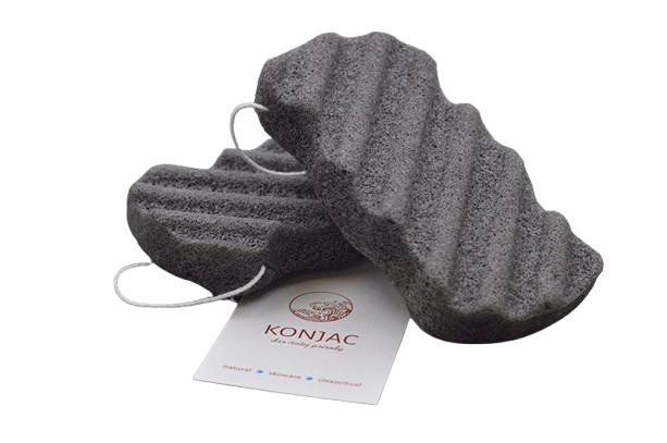 Konjac Konjaková houba s aktivním černým bambusovým uhlím, 1 ks