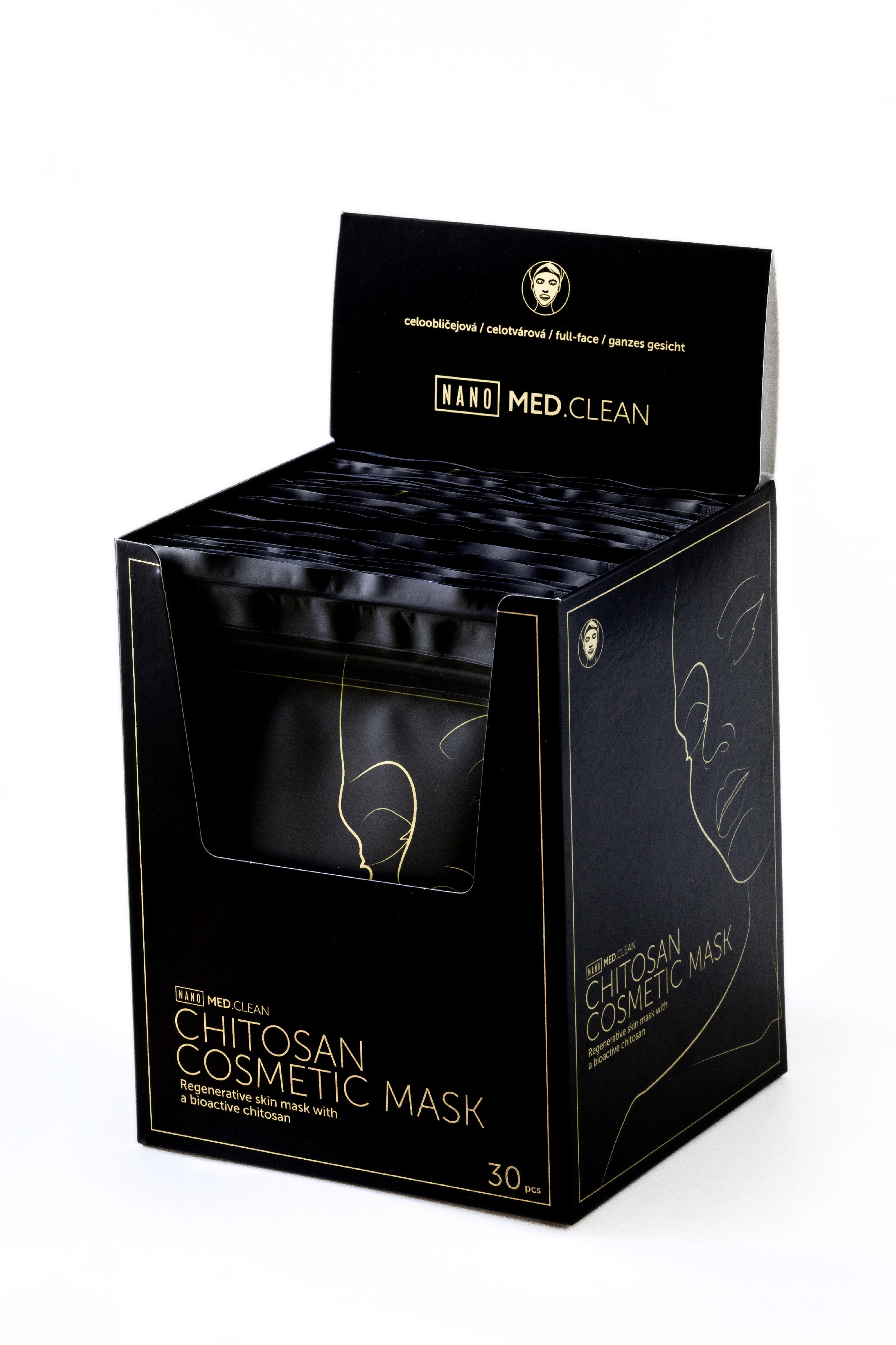 Nano Med.Clean Chitosan Cosmetic Mask, celoobličejová, 30ks