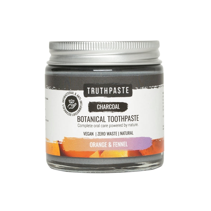 Truthpaste Charcoal přírodní minerální zubní pasta s aktivním uhlím fenykl a pomeranč 100 ml