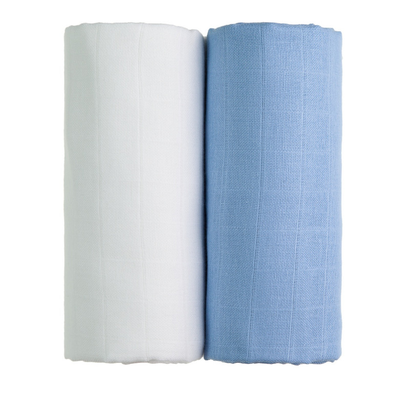 T-TOMI Látkové TETRA osušky, white + blue / bílá + modrá