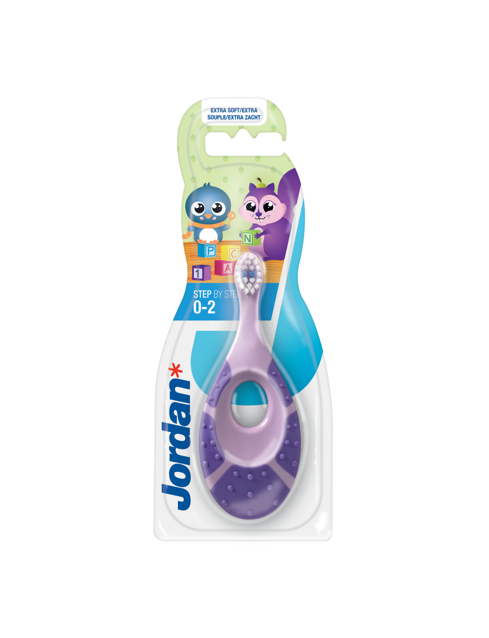 Jordan Step 1 zubní kartáček pro miminka a batolata, 1ks Barva: Fialová