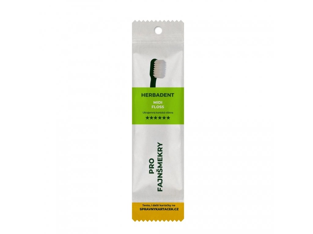Herbadent Original Floss Zubní kartáček s ultrajemnými kónickými vlákny, 1ks