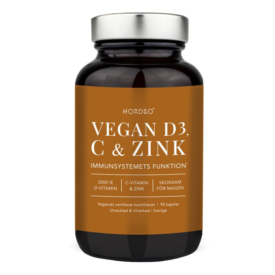 Nordbo Vegan D3, C & Zinek 90 kapslí
