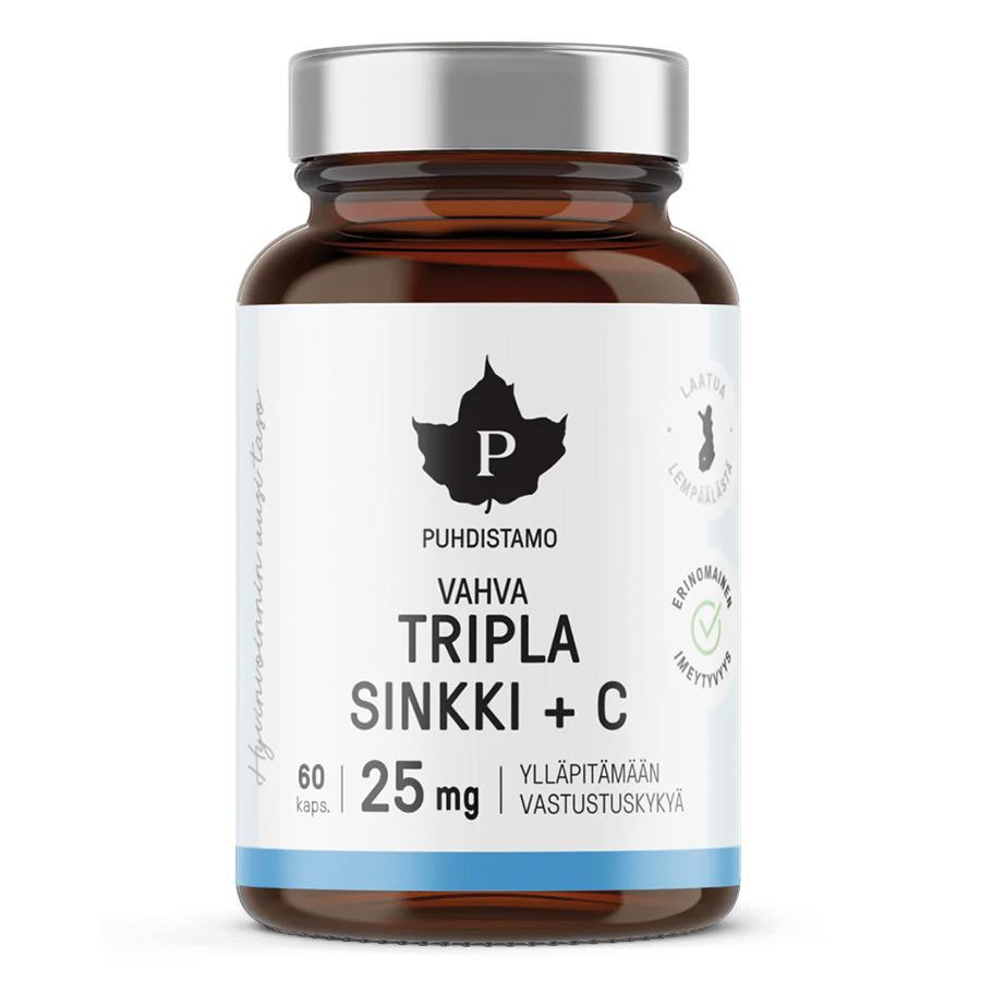 Puhdistamo Triple Zinc 25mg + Vitamin C - 60 kapslí