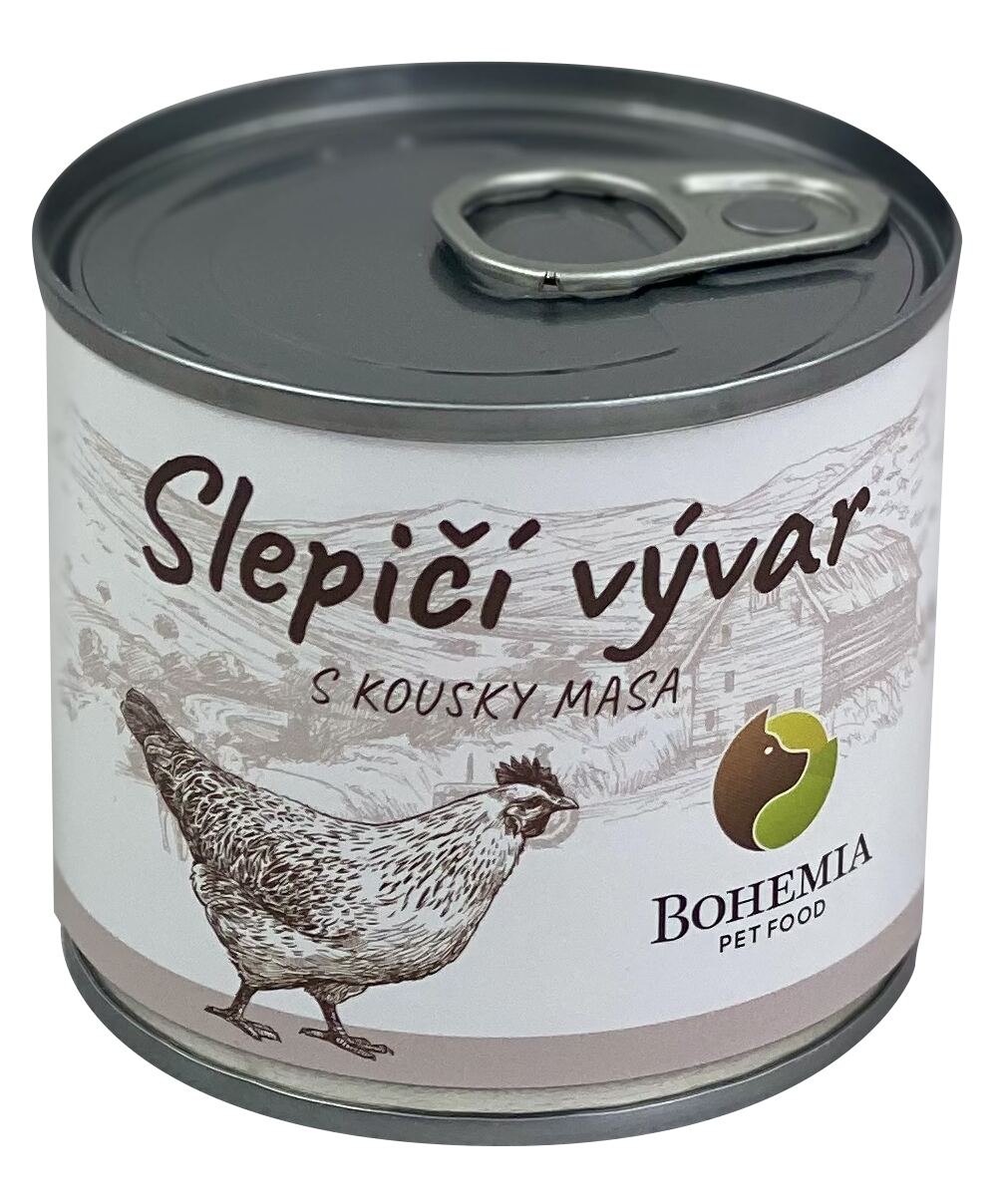 Bohemia Pet Food BOHEMIA Slepičí vývar s kousky masa, 140ml