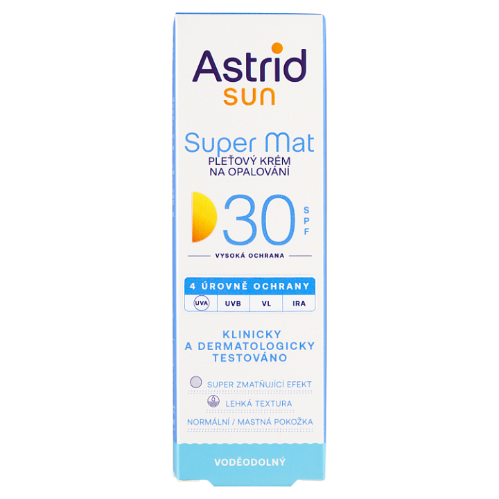 ASTRID SUN Pleťový krém na opalování Super mat SPF 30, 50 ml