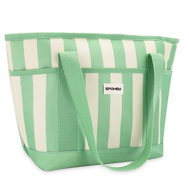 Spokey ACAPULCO Termotaška, 12 l, zelené pruhy