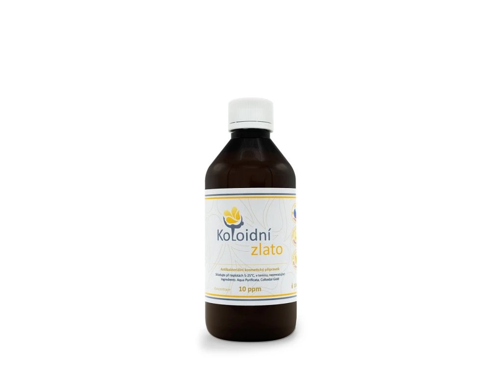 Koloidní stříbro s.r.o. Koloidní zlato 10 ppm, 100 ml Varianta: Plastový uzávěr s pojistkou