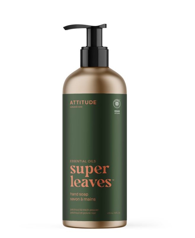 Mesaverde ATTITUDE Super leaves Essentials Přírodní mýdlo na ruce Patchouli & Black Pepper, 473ml