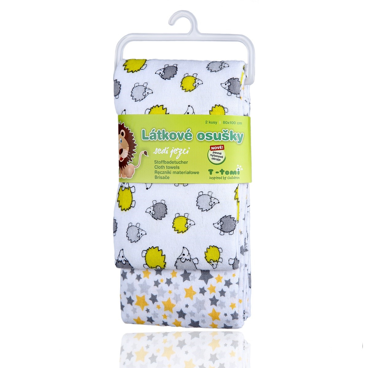 T-TOMI Látkové osušky, grey hedgehogs / šedí ježci
