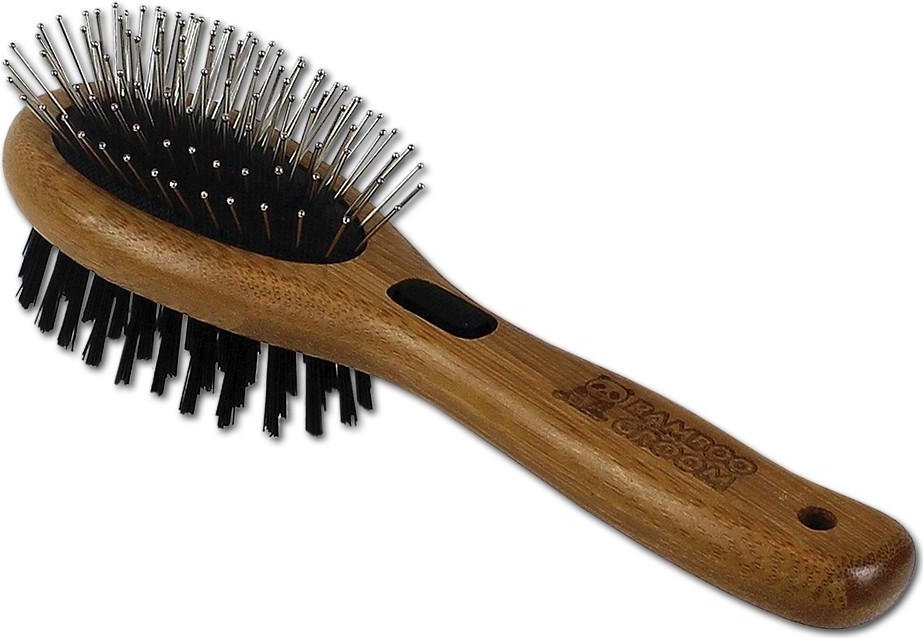 Bamboo Groom Velký kartáč kombinovaný se štětinami a nerezovými hroty