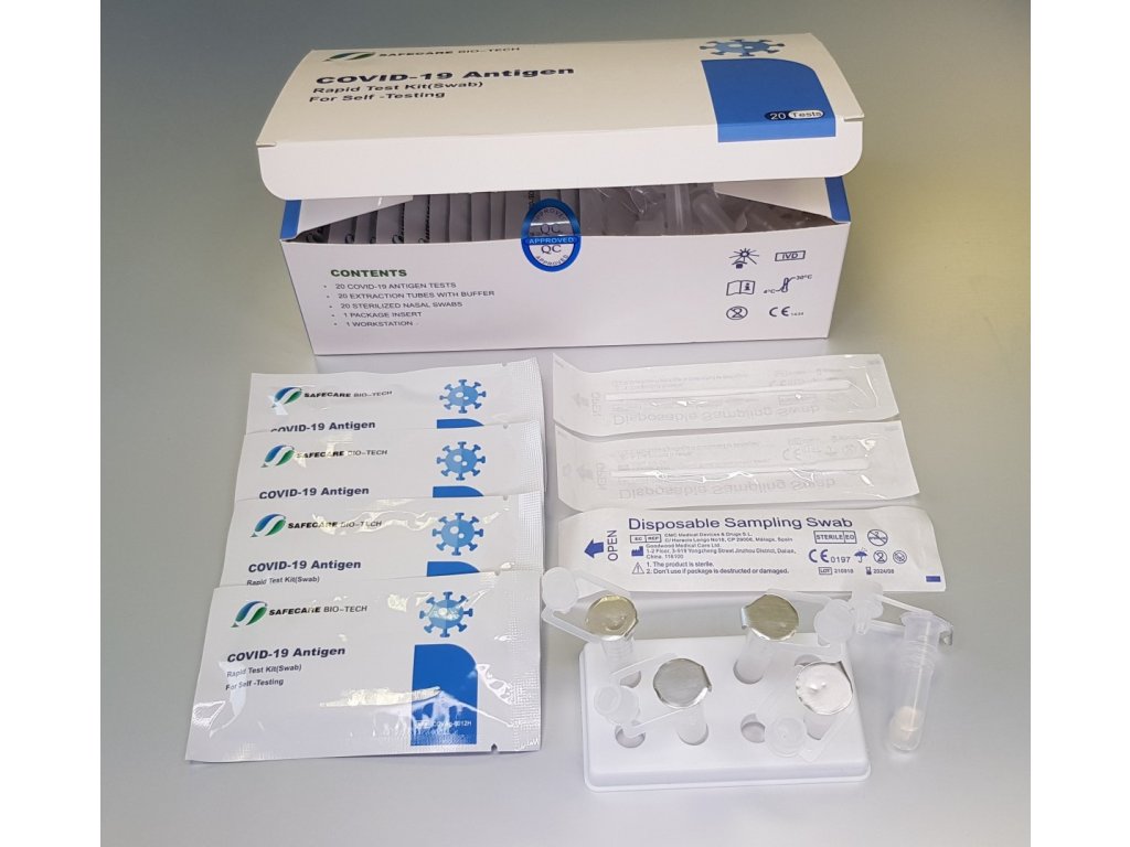 Safecare 20x  Antigenní rychlotest na COVID-19 z přední části nosu - (41 Kč/ks)