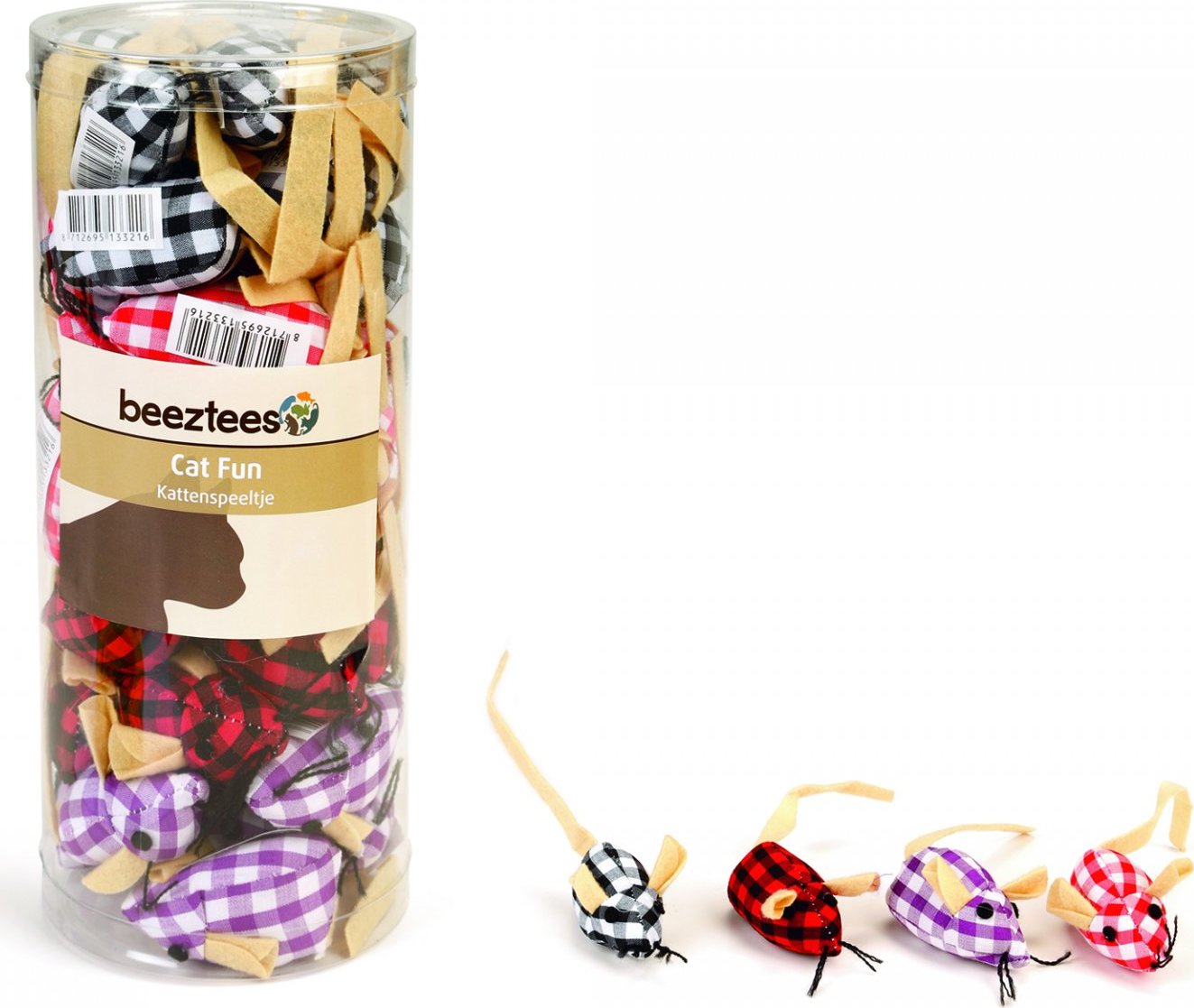 Beeztees Hračka pro kočky látková myš 4cm