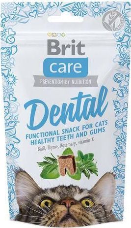 Brit Care Cat pamlsky pro kočky pro zdravé zuby s krůtou a bazalkou, 50 g