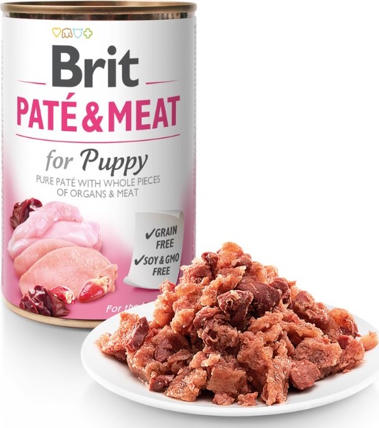 Brit Konzerva krůtí, kuřecí, vnitřnosti pro štěňata, 400 g
