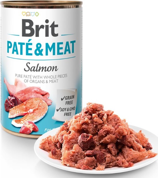 Brit Konzerva pro psy paté losos, kuřecí, vnitřnosti, 800 g