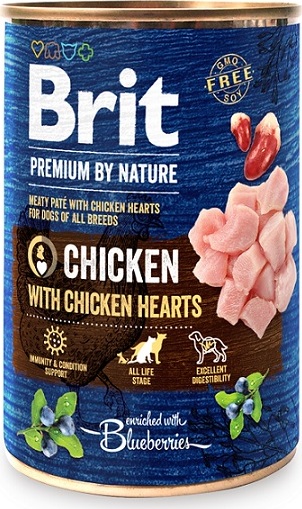 Brit Premium Dog by Nature konz Chicken & Hearts 400 g
