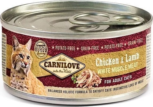 Carnilove White konz Mus Meat Chicken&Lamb Cats 100g
