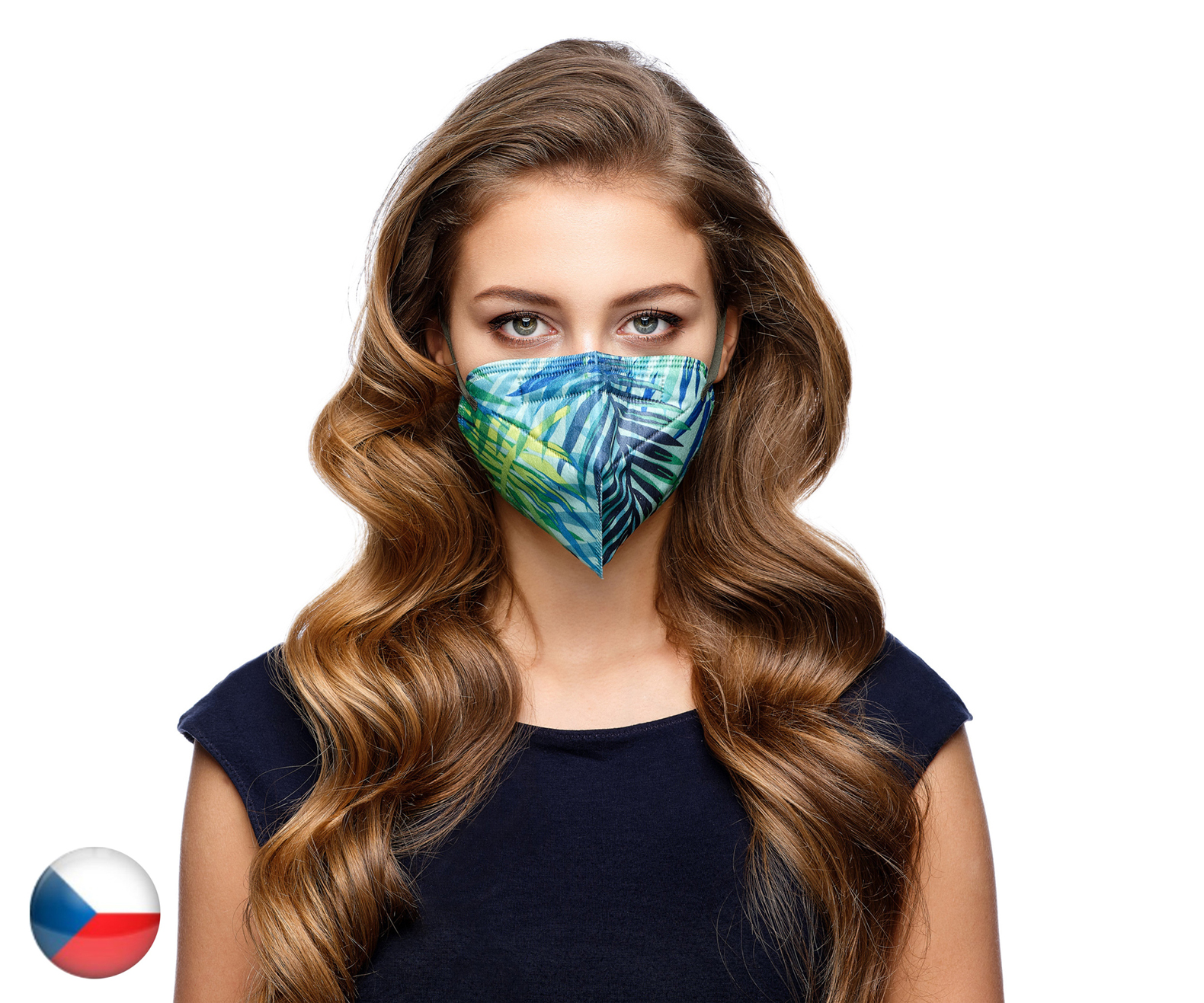 Balerina Český NanoRespirátor FFP2 - Zelené listy (č.90)