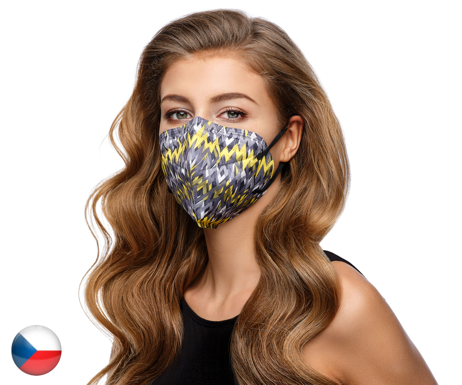 Balerina Český NanoRespirátor FFP2 -Černožlutý (č.53)