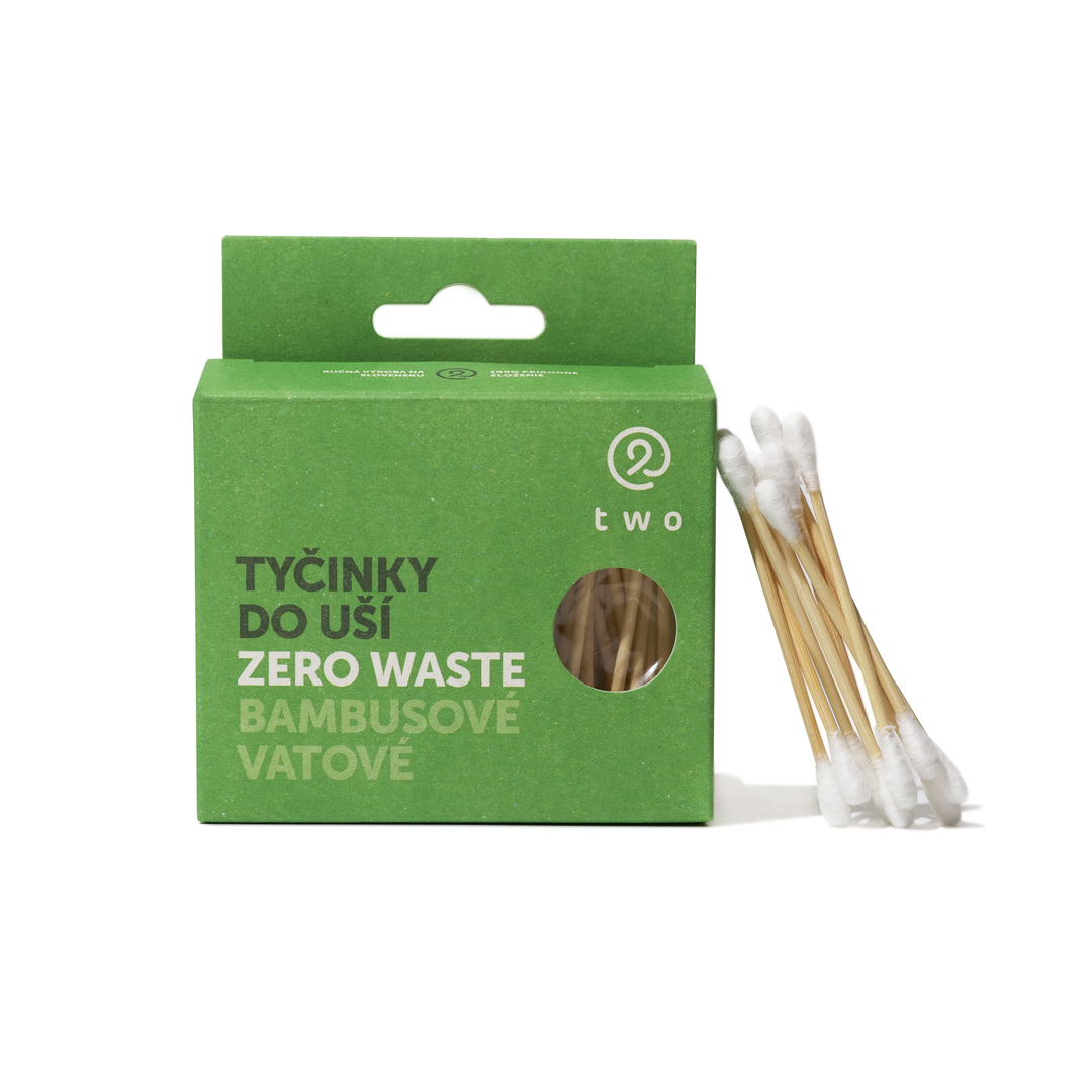Twocosmetics Bambusové vatové tyčinky ZeroWaste, kompostovatelné, 100 ks