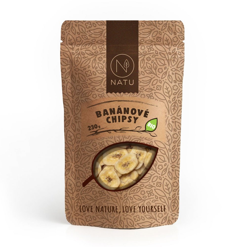 NATU Banánové chipsy BIO 230g