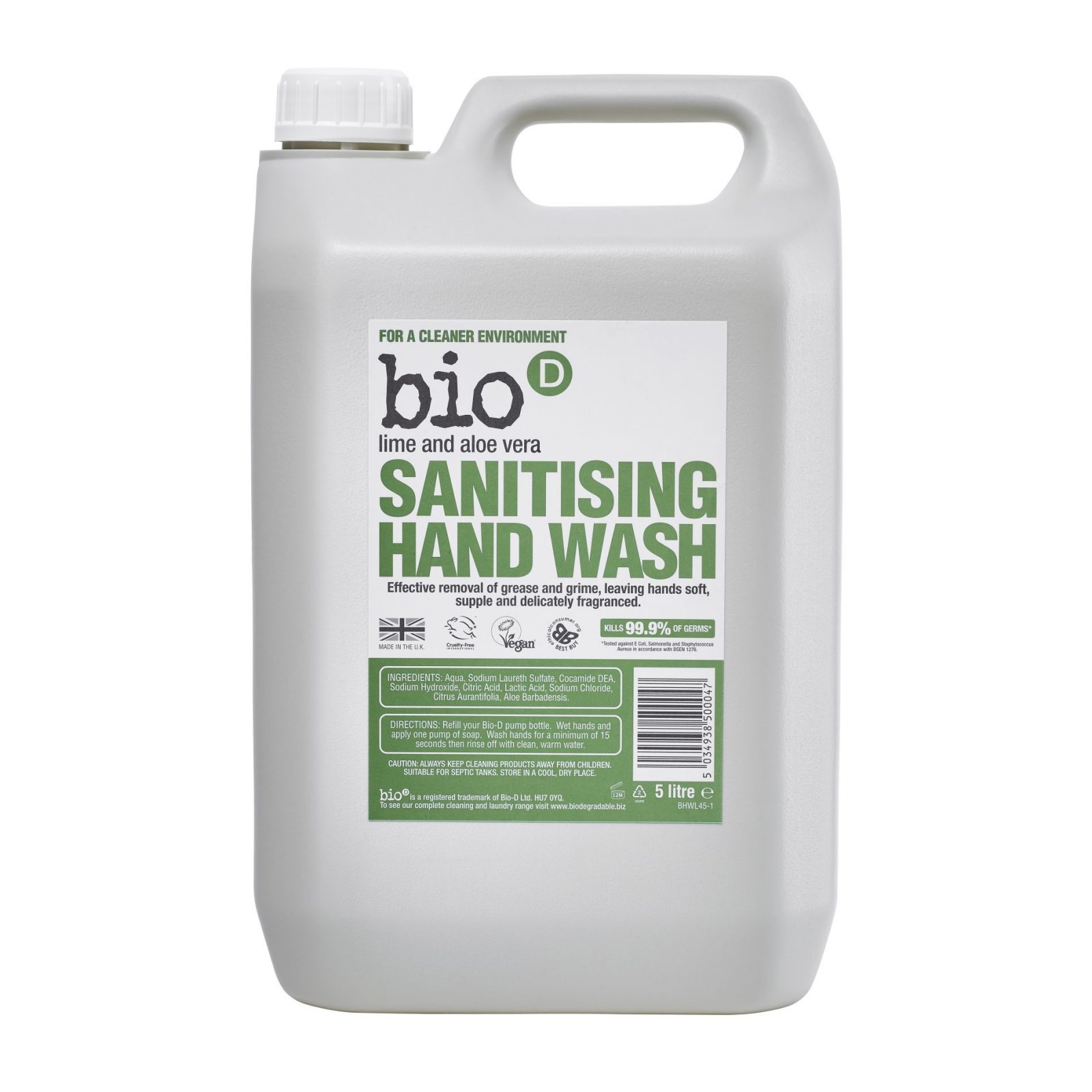 Bio-D antibakteriální mýdlo Limetka a aloe 5L