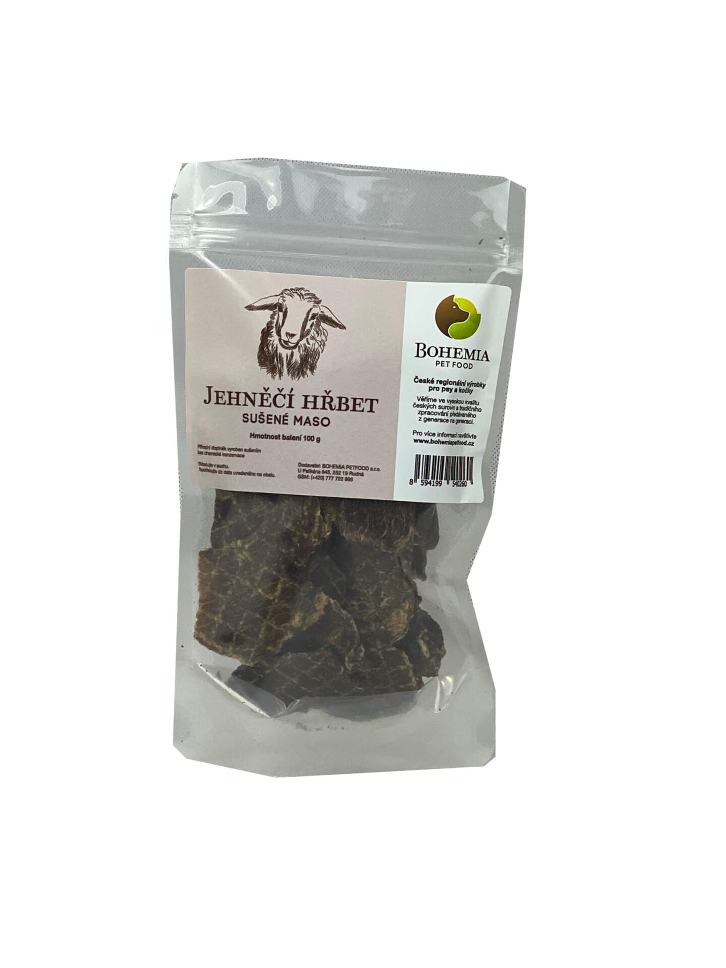 Bohemia Pet Food BOHEMIA Jehněčí hřbet 100g